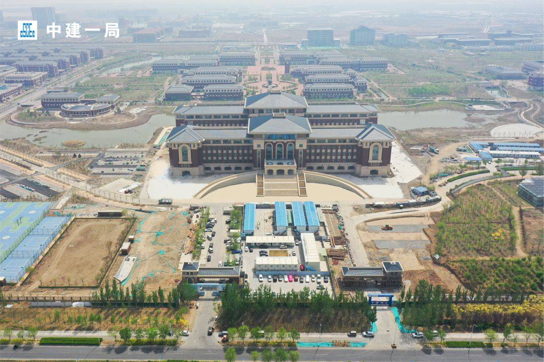 中建一局承建的天津中医药大学图书馆、博物馆项目取得新进展:图书馆